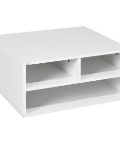 Three-Compartment Printer Storage Cabinet - White