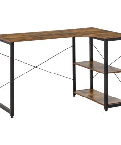 L Shaped Desk, Corner Computer Desk with Bookshelf for Home Office, Study Room, Workstation, 120 x 73.2 x 75cm, Rustic Brown