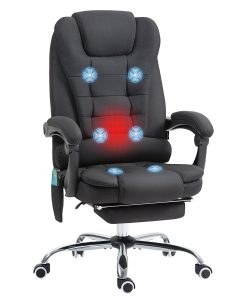 Six-Point Massage and Heated Office Chair - Black