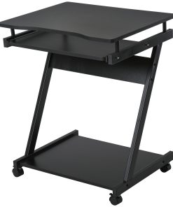 Movable Computer Desk with 4 Moving Wheels Sliding Keyboard Tray Home Office Workstation Black