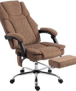 Office Chair with 6-Point Vibration Massage and Heat, Executive Computer Desk Chair with High Back, Reclining, Brown