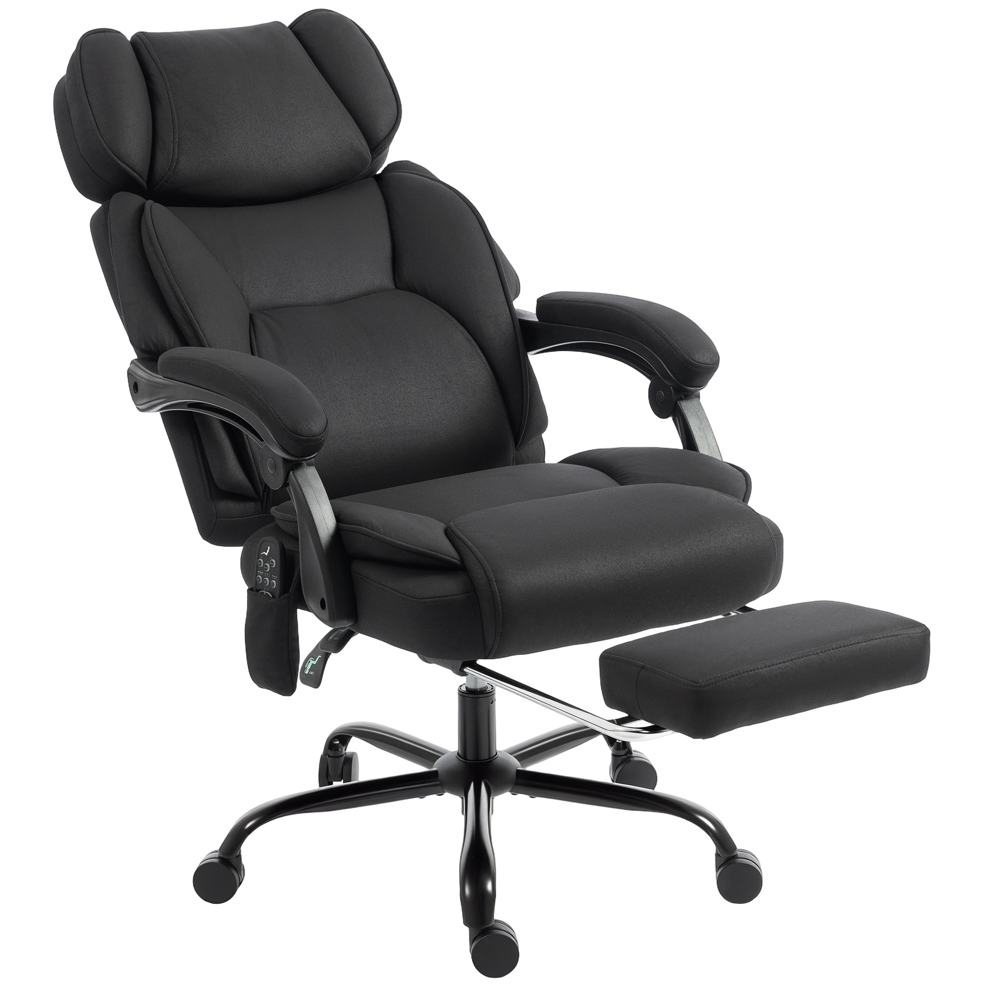 High Back Vibration Massage Office Chair Heated Reclining Computer Chair w/ Adjustable Height, Swivel Wheels, Black