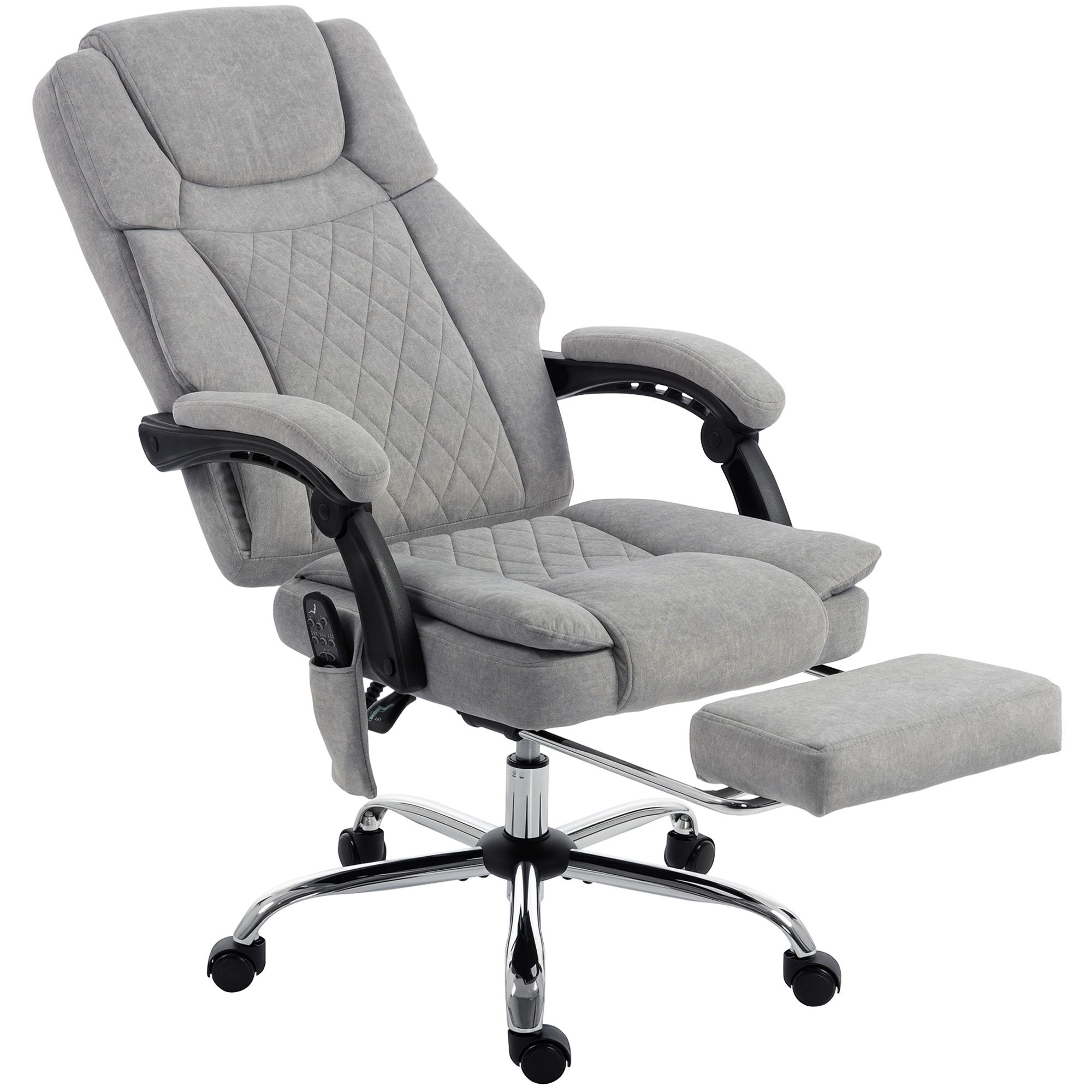 Office Chair with 6-Point Vibration Massage and Heat, Executive Computer Desk Chair with High Back, Reclining, Grey