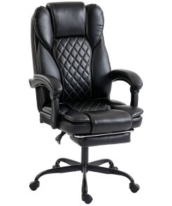 Executive Home Office Chair Reclining Function Footrest Computer Desk Chair High Back, Black