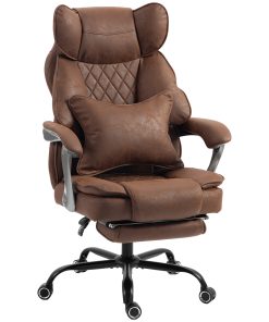 Executive Office Chair, Leathaire Big and Tall Office Chair 180 kg with Wide Seat, Reclining, Lumbar Support, Brown