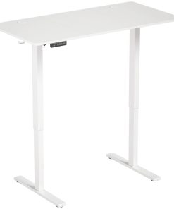 Standing Desk Memory Control Height Adjustable Desk 2 Cable Holes LED Display Sit Stand Desk White