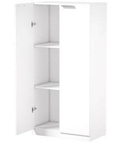 120 cm Tall Storage Cabinet Cupboard, 3-Tier File Organiser Wooden Filing Cabinet, White