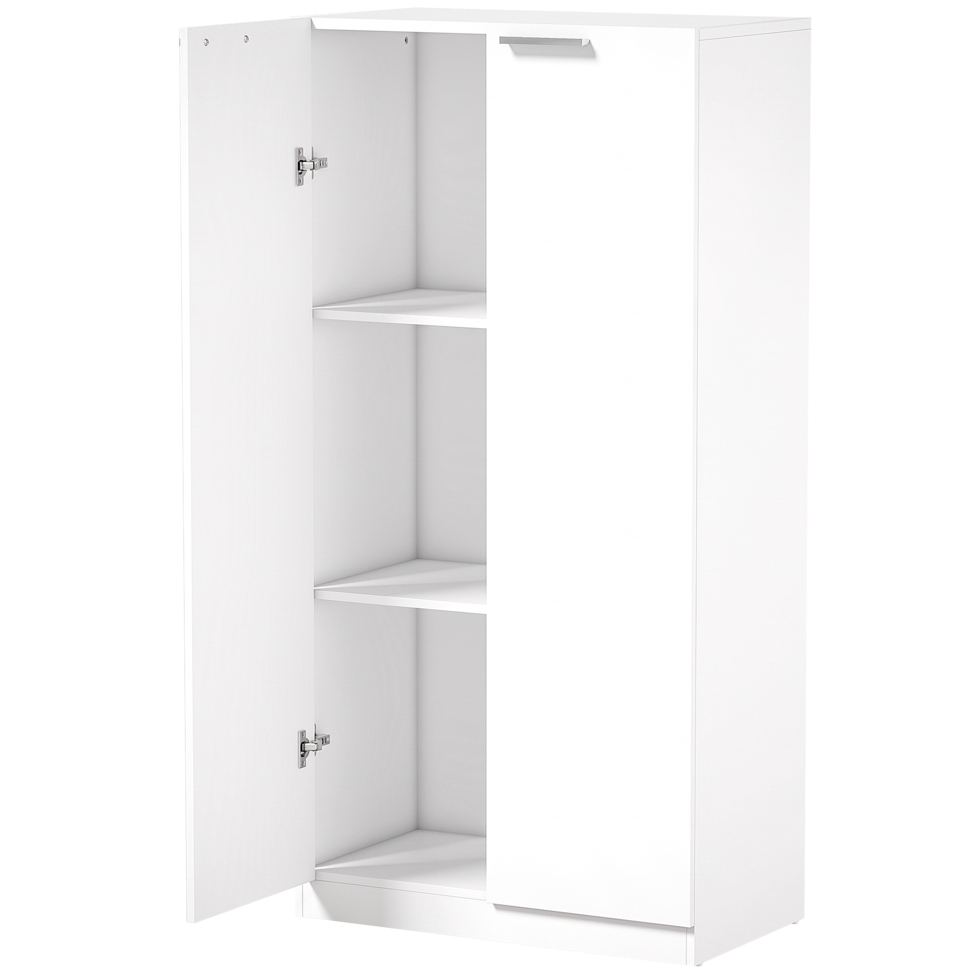 120 cm Tall Storage Cabinet Cupboard, 3-Tier File Organiser Wooden Filing Cabinet, White