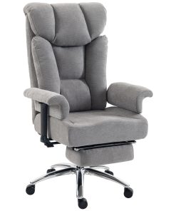 Big and Tall Office Chair, 250 kg Heavy Duty Executive Desk Chair with Adjustable Padded Armrests and High Back, Grey