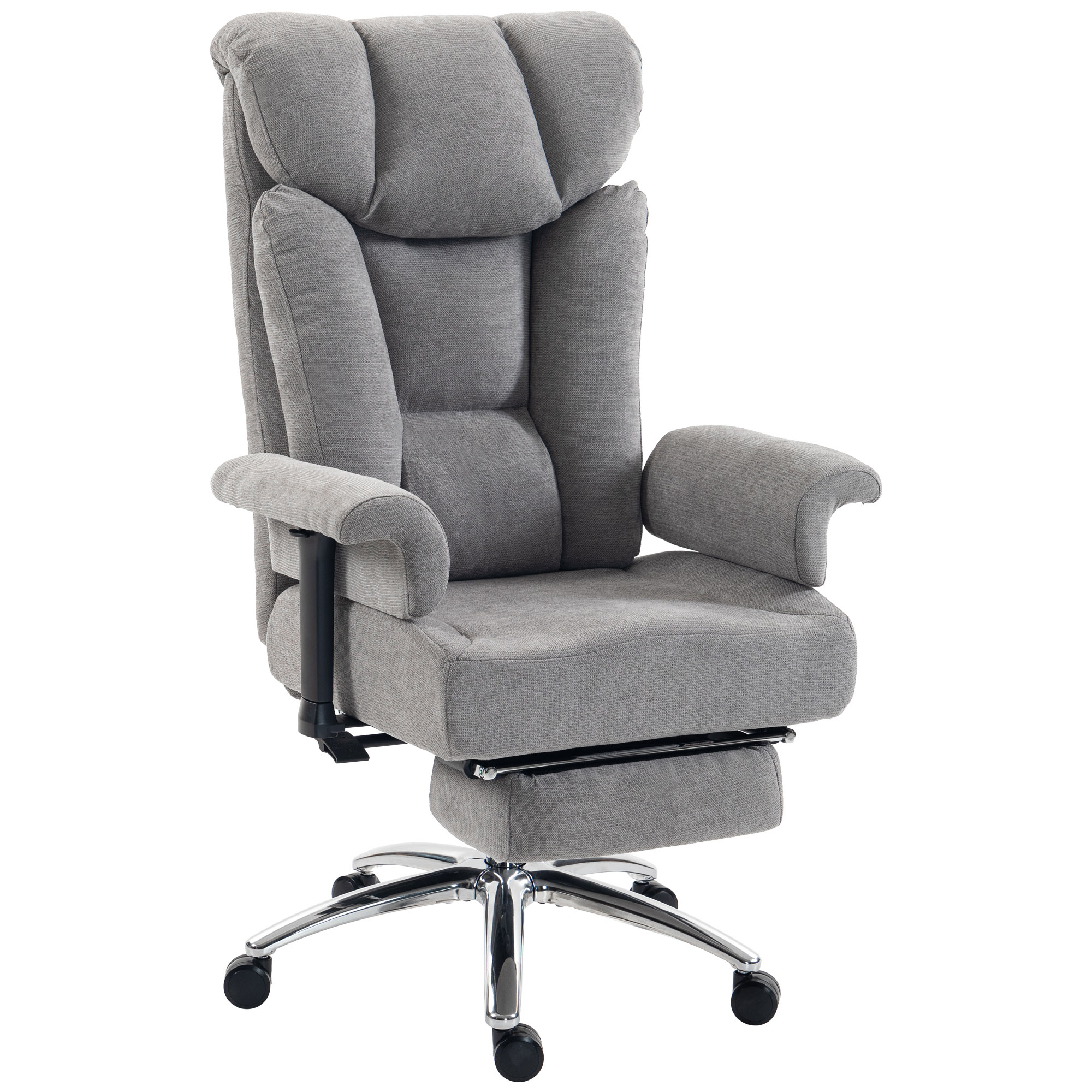 Big and Tall Office Chair, 250 kg Heavy Duty Executive Desk Chair with Adjustable Padded Armrests and High Back, Grey