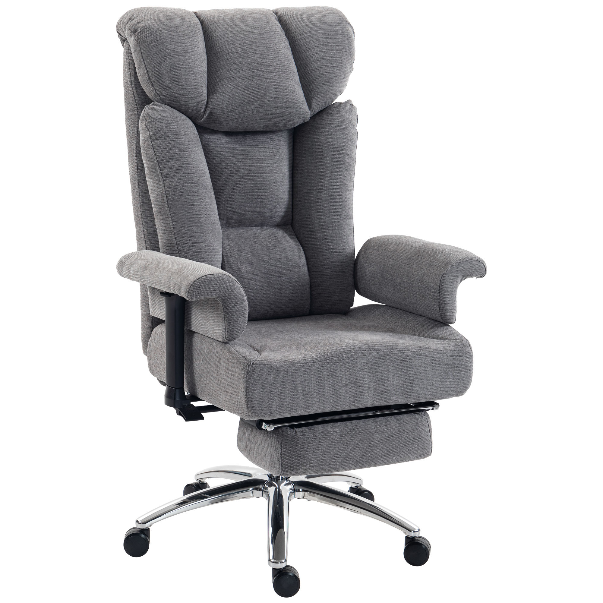 Big and Tall Office Chair, 250 kg Heavy Duty Executive Desk Chair with Adjustable Armrests and High Back, Dark Grey